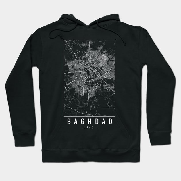 Baghdad Iraq Minimalist Map Hoodie by Mapagram